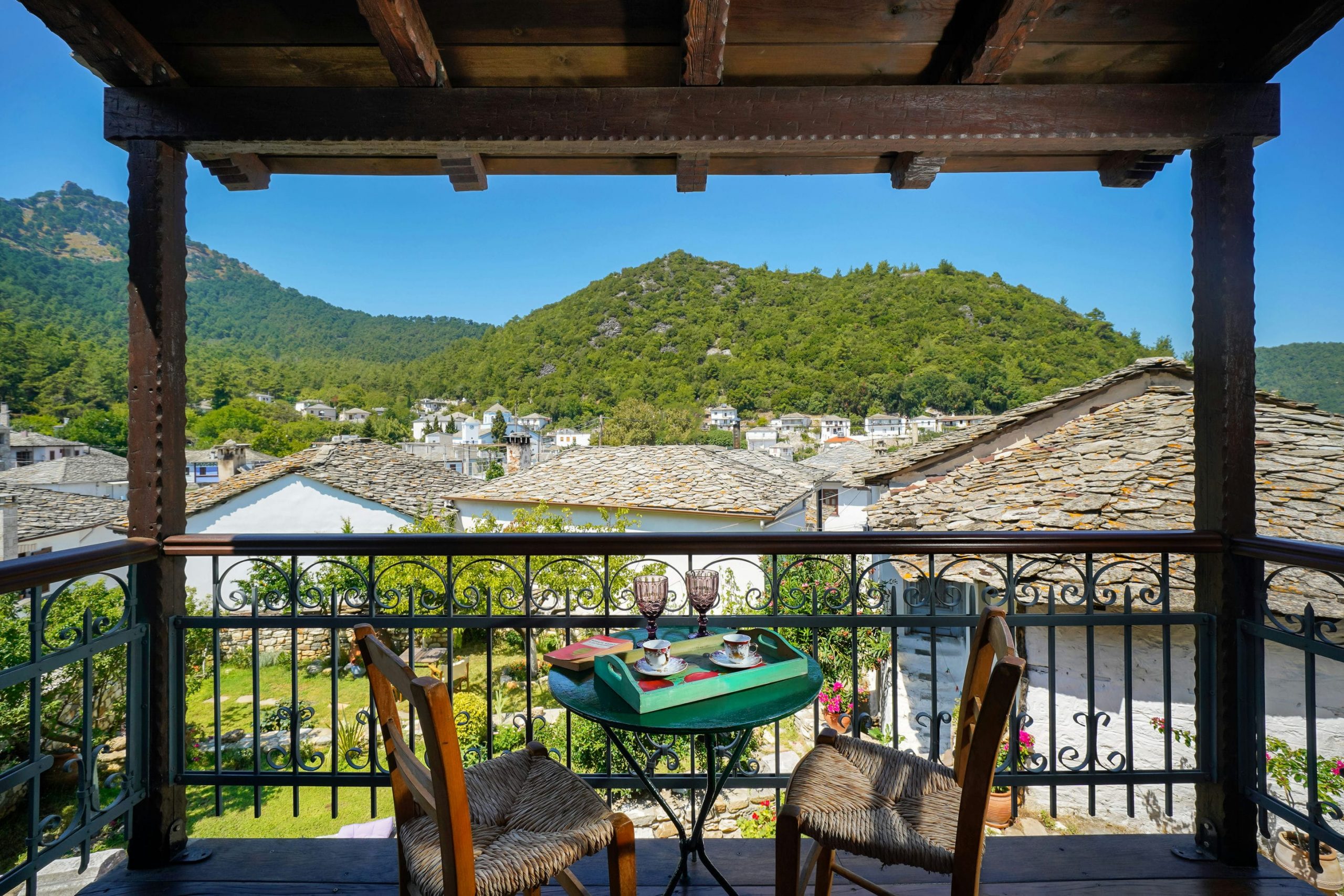 Exterior, courtyard, and village view 12 at Maroyda Stonehouse in Panagia, Thassos