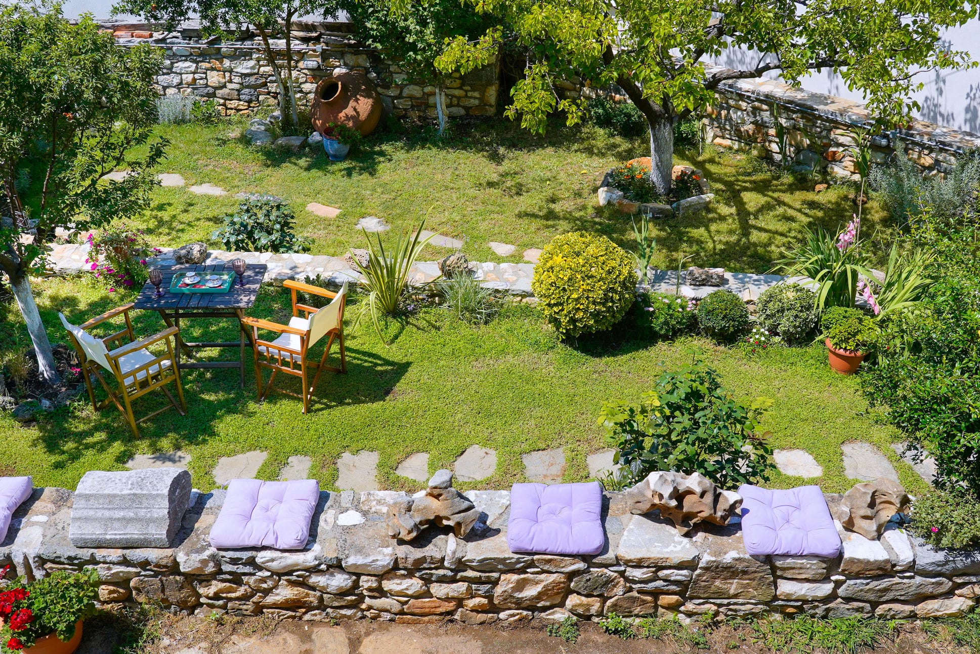 Exterior, courtyard, and village view 18 at Maroyda Stonehouse in Panagia, Thassos