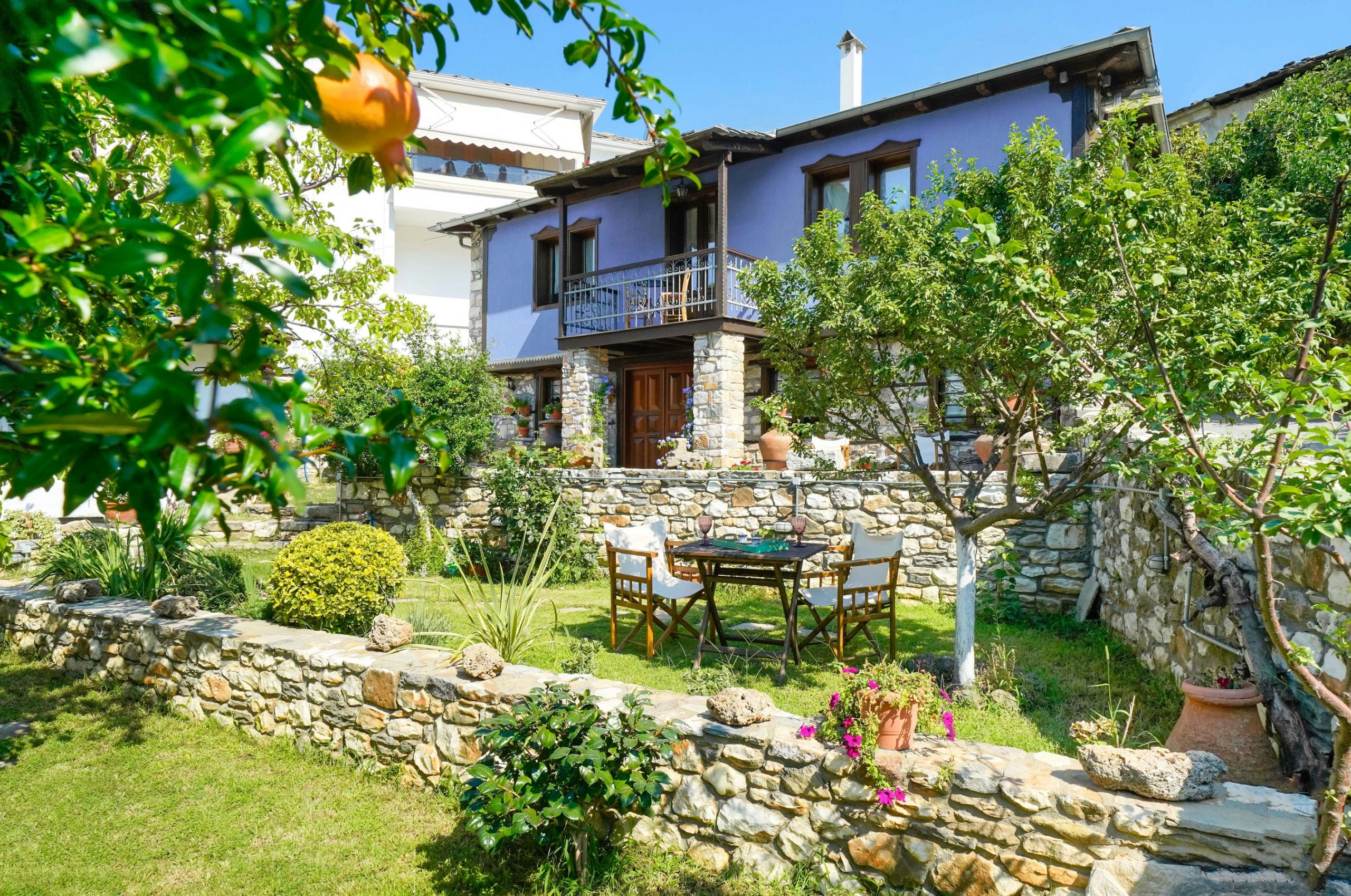 Exterior, courtyard, and village view 16 at Maroyda Stonehouse in Panagia, Thassos