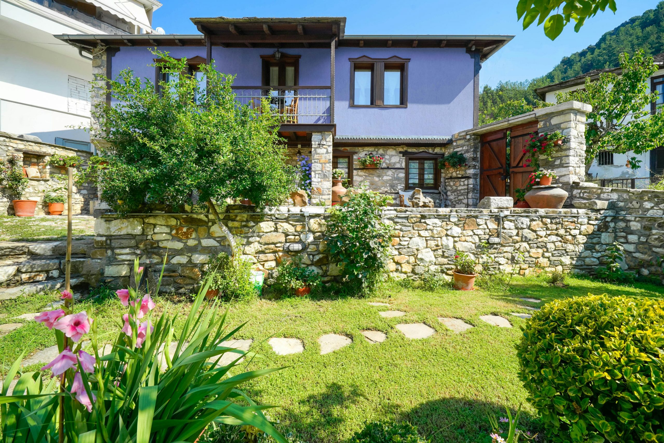 Exterior, courtyard, and village view 35 at Maroyda Stonehouse in Panagia, Thassos