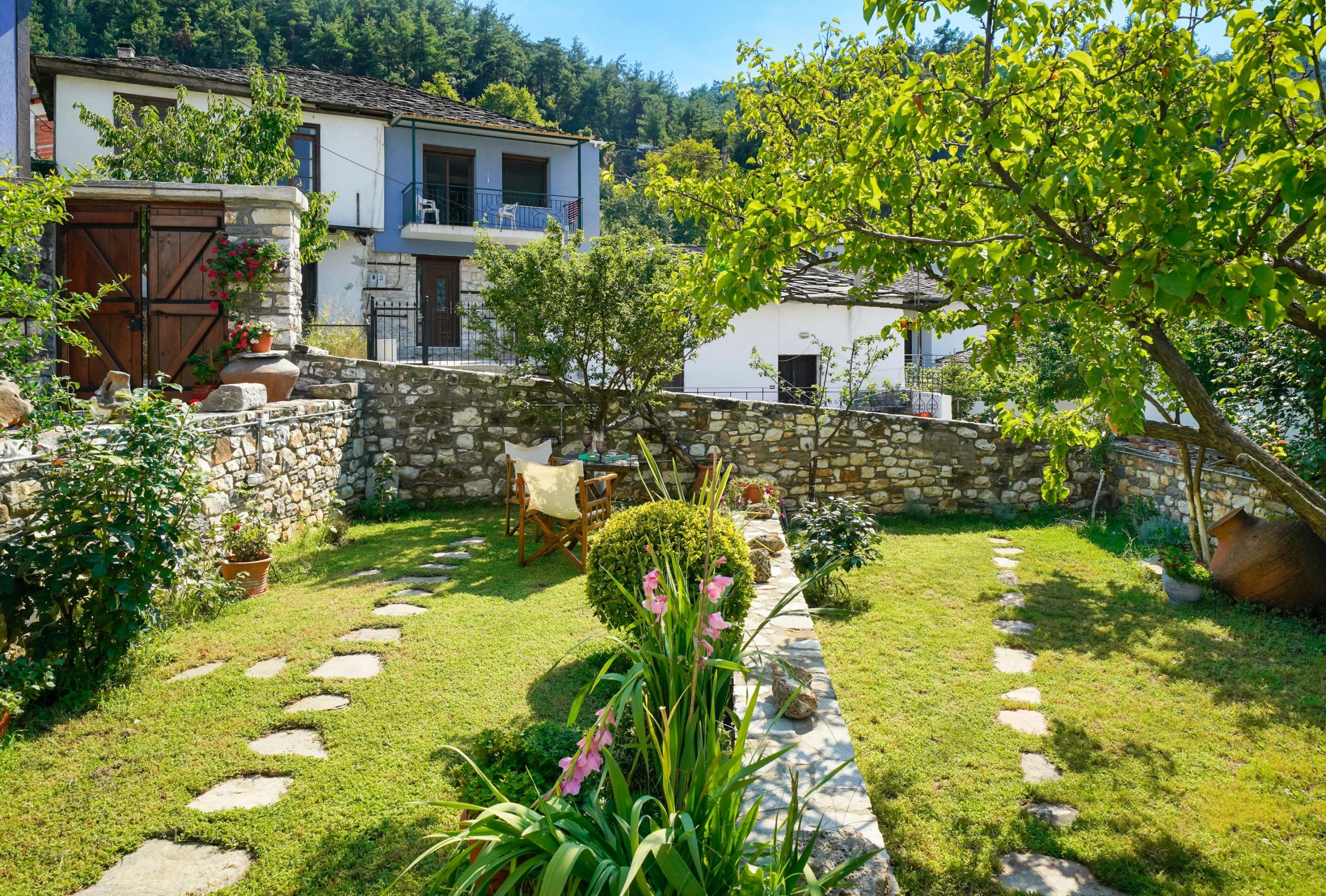Exterior, courtyard, and village view 33 at Maroyda Stonehouse in Panagia, Thassos